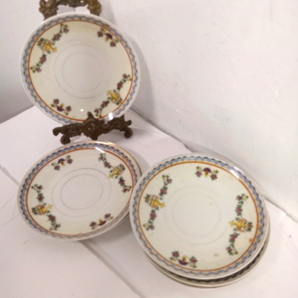 Rare Vintage 6 Pc. TK Thuny Czechoslovakia 6" Saucers  Porcelain REPLACEMENTS